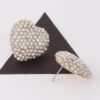 Jeweled Heart Stud Earrings – Sparkling Heart Detail