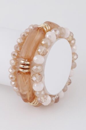 Multi Bead & Tube Bracelet – Textured Layering
