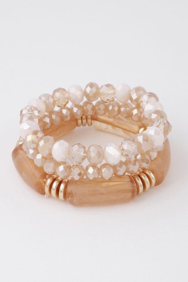 Multi Bead & Tube Bracelet – Textured Layering