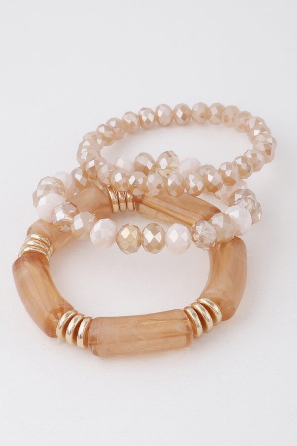 Multi Bead & Tube Bracelet – Textured Layering