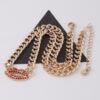 Jeweled Lips Chain Necklace with Accent Pendant