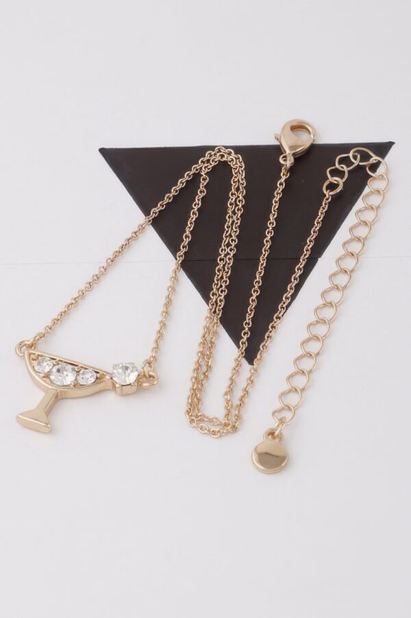 Martini Pendant Necklace with Jeweled Accent