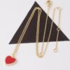 Delicate Heart Pendant Necklace on 16-inch Fine Chain
