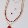Jeweled Teardrop Pendant Necklace – 18-inch Sparkle