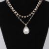 Jeweled Teardrop Pendant Necklace – 18-inch Sparkle