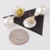 Smiley Face Drop Earrings with Stone Accents