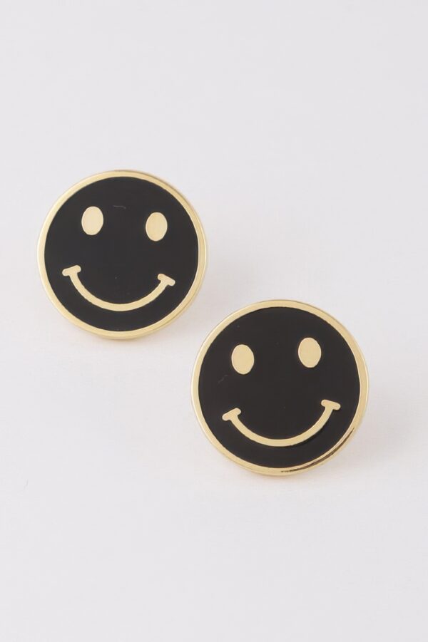 Smiley Face Stud Earrings – Petite Round Smiley
