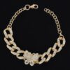 Butterfly Chain Bracelet with Rhinestone Accent