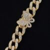 Butterfly Chain Bracelet with Rhinestone Accent