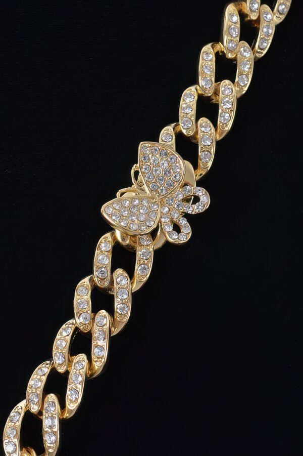 Butterfly Chain Bracelet with Rhinestone Accent