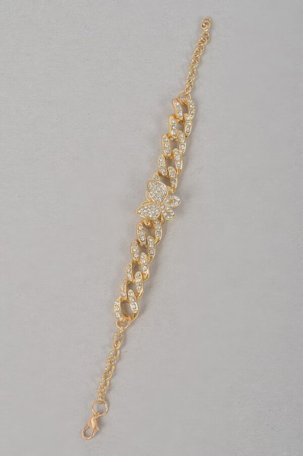 Butterfly Chain Bracelet with Rhinestone Accent