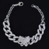 Butterfly Chain Bracelet with Rhinestone Accent