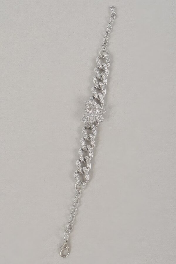 Butterfly Chain Bracelet with Rhinestone Accent