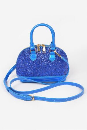 Glitter Mirror Top-Handle Crossbody Bag
