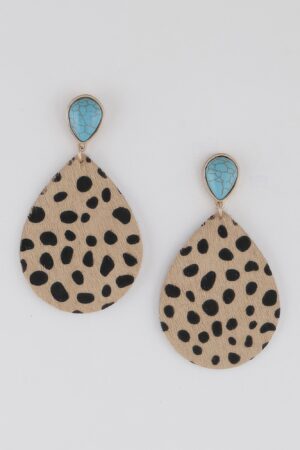 Animal Print Teardrop Earrings – Lightweight