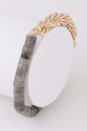 Stone & Chain Bracelet with Decorative Stones