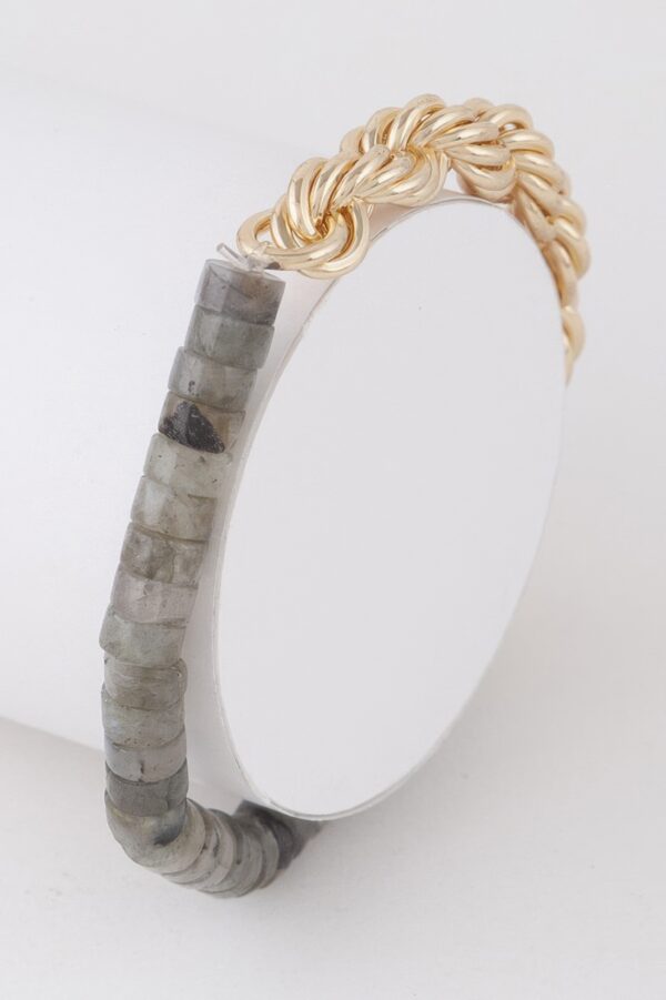 Stone & Chain Bracelet with Decorative Stones