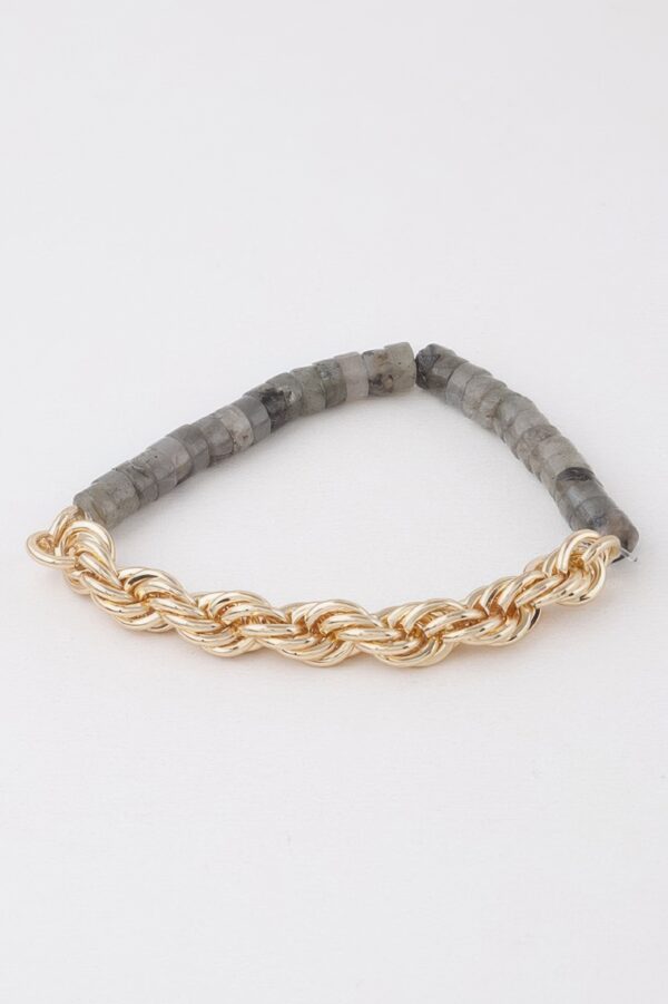 Stone & Chain Bracelet with Decorative Stones