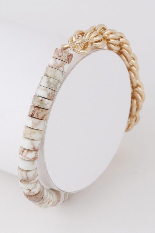 Stone & Chain Bracelet with Decorative Stones