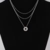Delicate Jeweled Open Circle Pendant Necklace