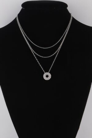 Delicate Jeweled Open Circle Pendant Necklace