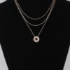 Delicate Jeweled Open Circle Pendant Necklace