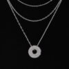 Delicate Jeweled Open Circle Pendant Necklace