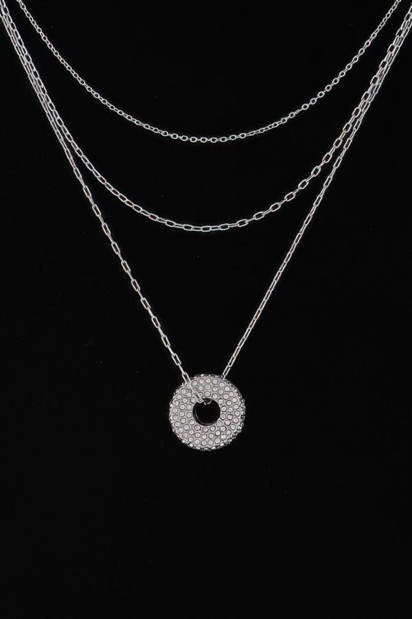 Delicate Jeweled Open Circle Pendant Necklace
