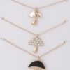 Mushroom Pendant Necklace Set – Whimsical Charm