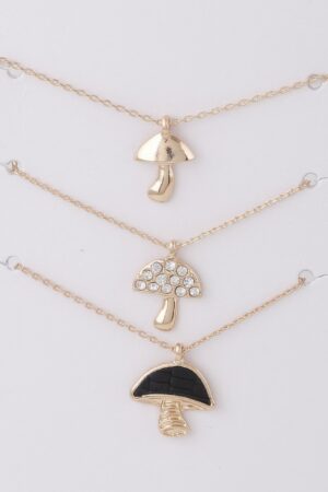 Mushroom Pendant Necklace Set – Whimsical Charm