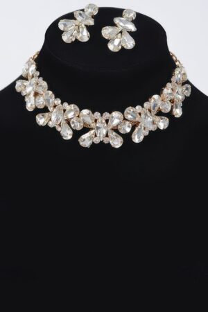 AB Stone Earring & Necklace Set – Shimmering Accent