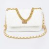 Velvet Quilted Fur Chain Flap Clutch – Evening