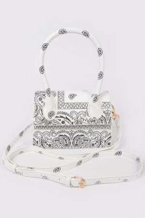 Bandana-Print Single-Handle Flap Crossbody Bag