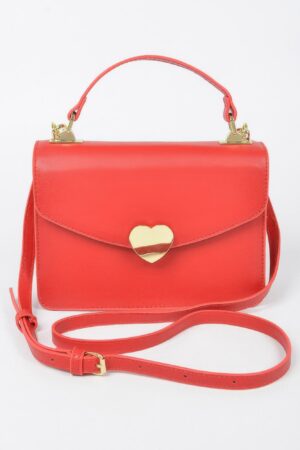 Heart Metal Top-Handle Clutch – Structured Evening Bag