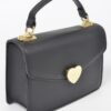 Heart Metal Top-Handle Clutch - Structured Evening Bag