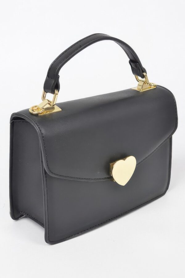 Heart Metal Top-Handle Clutch - Structured Evening Bag