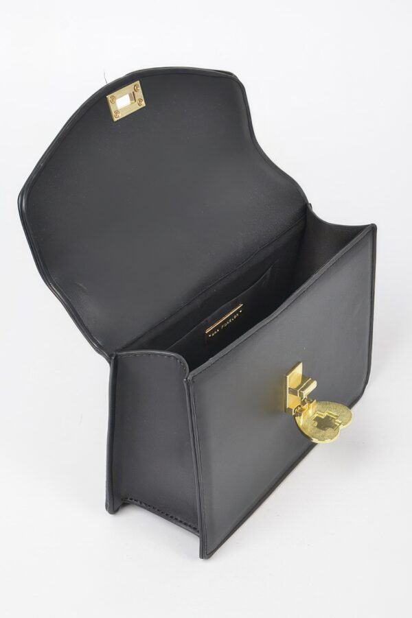 Heart Metal Top-Handle Clutch - Structured Evening Bag
