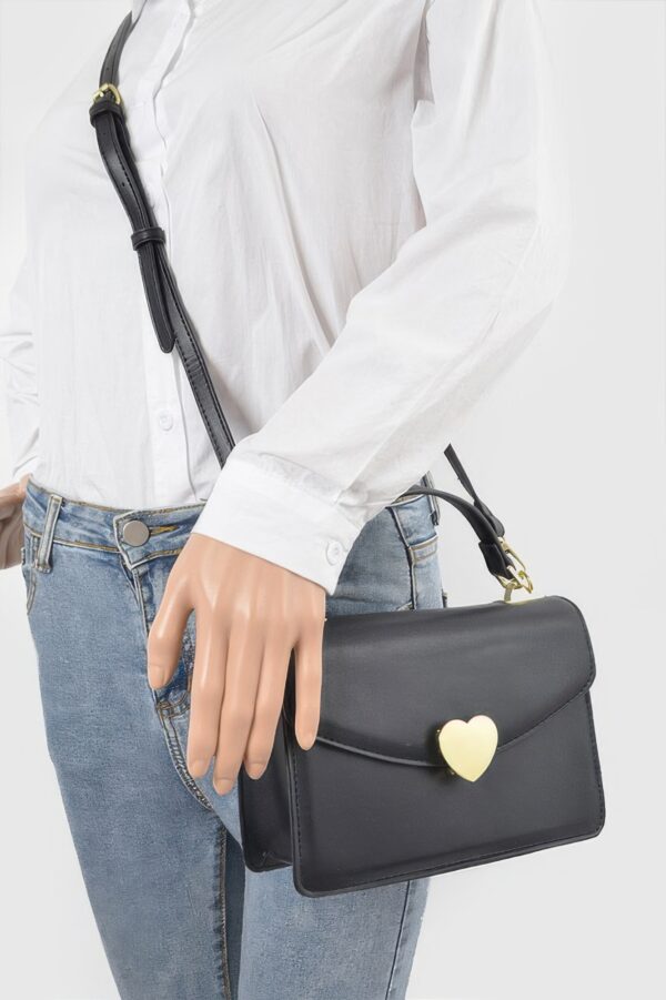 Heart Metal Top-Handle Clutch - Structured Evening Bag