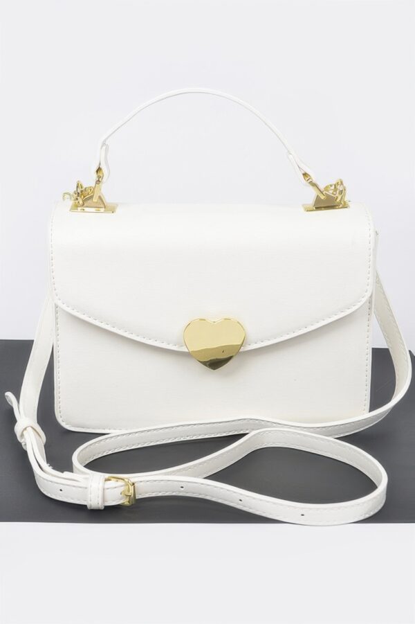 Heart Metal Top-Handle Clutch - Structured Evening Bag