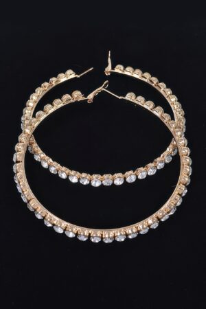 8cm Rhinestone Hoop Earrings – Sparkling Statement Hoops