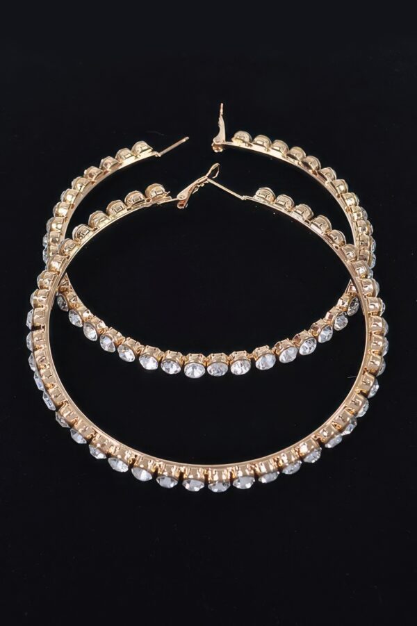 8cm Rhinestone Hoop Earrings – Sparkling Statement Hoops