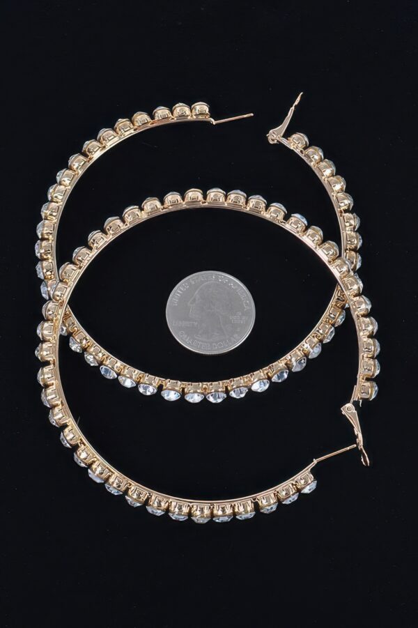 8cm Rhinestone Hoop Earrings - Sparkling Statement Hoops