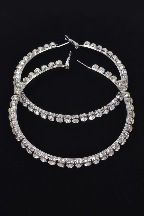 8cm Rhinestone Hoop Earrings - Sparkling Statement Hoops