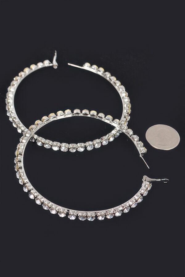 8cm Rhinestone Hoop Earrings - Sparkling Statement Hoops