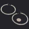 8cm Rhinestone Hoop Earrings - Sparkling Statement Hoops