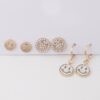 Smiley Face Earring Set - Playful Mixed Studs