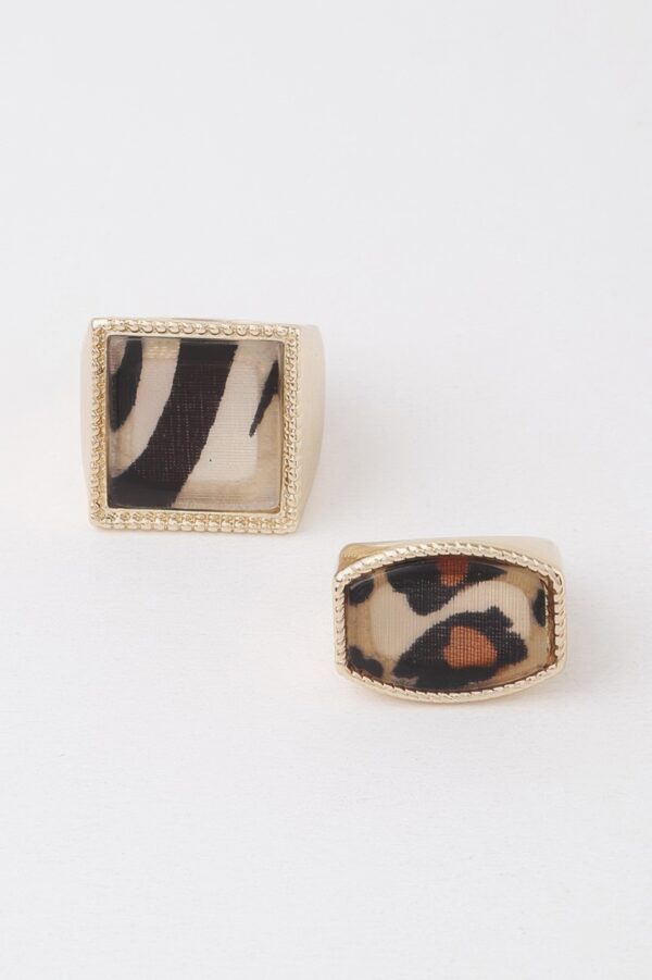 Chunky Animal Print Ring - Bold Graphic Accent