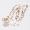 Smiley Face Duo Toggle Chain Necklace - Double Accent
