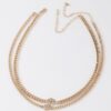 Smiley Face Duo Choker Necklace - Double Charm