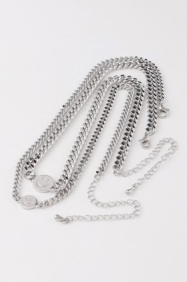 Smiley Face Duo Choker Necklace - Double Charm